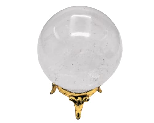 Image of Certified Clear Quartz Crystal Ball for Meditation - Premium Crystal Vastu Items for Home and Feng Shui Items for Good Luck - Ideal for Pooja Supplies and Spiritual Practices (2.5 inch Inch)