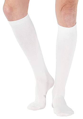 Get Cheap Price Absolute Support - Made in USA - Compression Socks Men 20-30mmHg for Circulation Varicose Vein Diabetic Arthritis Post Surgery - Knee Hi Compression Stockings - White, X-Large