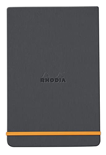RHODIA 194343C, Titanium Webnotepad Rigid Notebook, A6, Lined, 192 Detachable Pages, Ivory Clairefontaine Paper 90 g/m