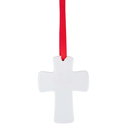 Lighthouse Christian Products Hope Joy Peace Cross White 4 Inch Ceramic Christmas Ornament #TOP2