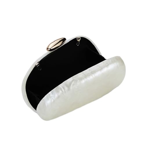 Image of Women Elegant Acrylic Stone Shape Chain Crossbody Bag Chic Marble Shell Purse Wedding Handbag for Banquet Party