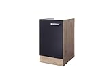 Smart Möbel Spülenunterschrank ohne Spüle/Arbeitsplatte 50 cm Anthrazit - Lino