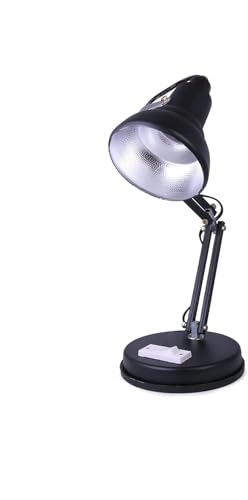 Image of Lamps Adjustable Metal Table Lamp, Black, with LED Bulb, B22 Socket, Foldable Arm, for Study, Office and Home Decor Pack of 1