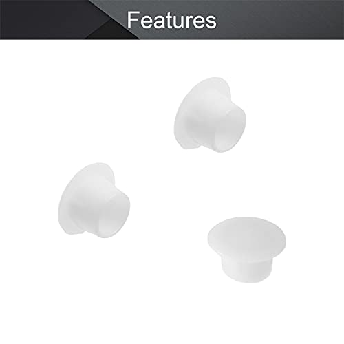 Image of MroMax 100Pcs Screw Cap Cover Fit 0.31 inch Hole Dia Plastic Tube Cover Shelf Peg Hole Plugs for Nail Cupboard Bookshelf Adjustable Shelf Closet Cabinet Bracket Furniture White Tone