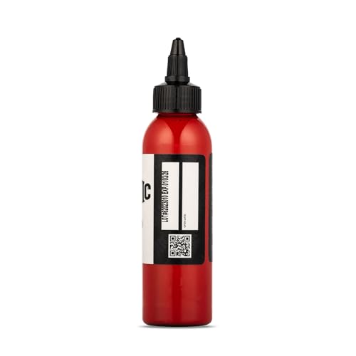 Image of Dynamic Color Fire Red Tattoo Ink, Made in USA Since 1990, 4 oz | Sterilized and lot-numbered for full traceability; established American brand trusted by artists worldwide