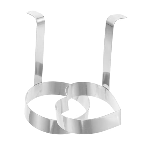 HOLIDYOYO 2pcs Stainless Steel Egg Molds Set Creative Round Heart Shaped Cooking Rings for Eggs Pancakes Sandwiches Ergonomic Long Handle for Easy Use Kitchen Tool