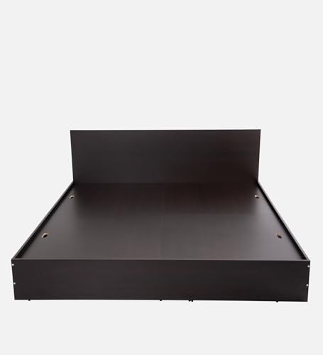 Image of Mintwud Pepperfry Engineered Wood Seto King Size Bed | Wooden Bedroom Furniture Without Storage | Durable, Sturdy Frame, Modern, Minimalist Design and Easy Maintenance (Wenge Finish)