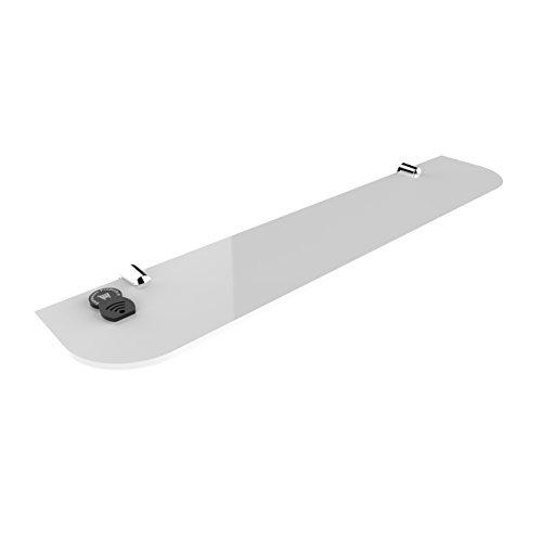 Expression Products Estante de seguridad de acrílico recto, 500 mm x 100 mm, cuarto de baño, dormitorio, oficina, carrito gratuito Token Muestra de material incluido por envío, blanco Cover