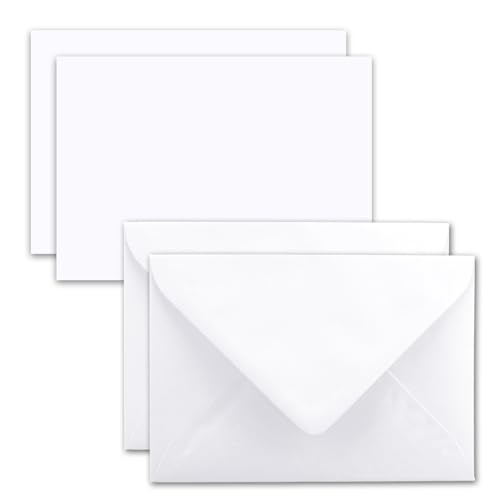 FarbenFroh by GUSTAV NEUSER 25x carte avec enveloppe jeu de cartes individuelles DIN A7-10,5x7,3 cm - blanc brillant avec enveloppes lettres C7 adhésif humide...