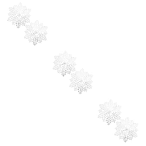 Chemin de table de Noël avec sets Cabilock en PVC blanc pour repas de fêtes - 8