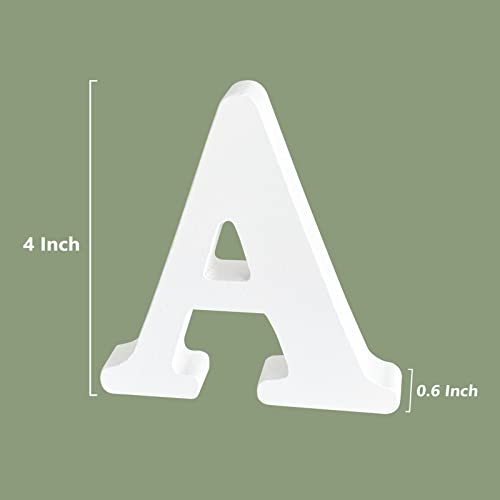 4 Inch Wood Letters, Unfinished Wooden Letters For Crafts, White Marquee Alphabet Letters For Wedding Birthday Party (Letter A) #TOP2