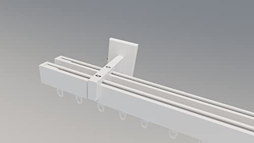 Innenlaufsystem Gardinenstange Square-LINE kantig, auf Maß - Weiß - 240 cm 2-Lauf Innenlaufsystem Gardinenstange Square-LINE kantig, auf Maß - Weiß - 240 cm 2-Lauf