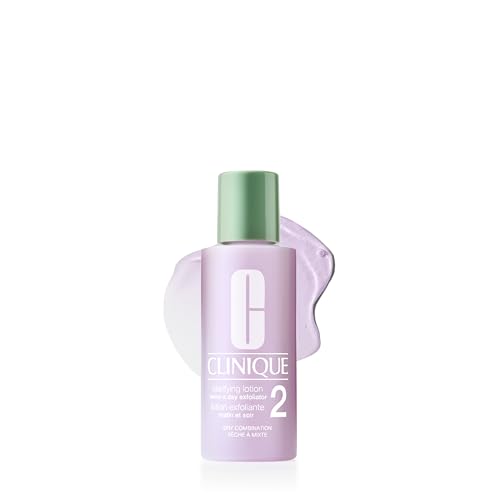 Clinique Clarifying Lotion 2 | Gentle Exfoliator For Dry Combination Skin Types | Face Toner With Witch Hazel | Step 2 in 3-Step Skin Care Routine | Mini Travel Size, 2 Fl Oz