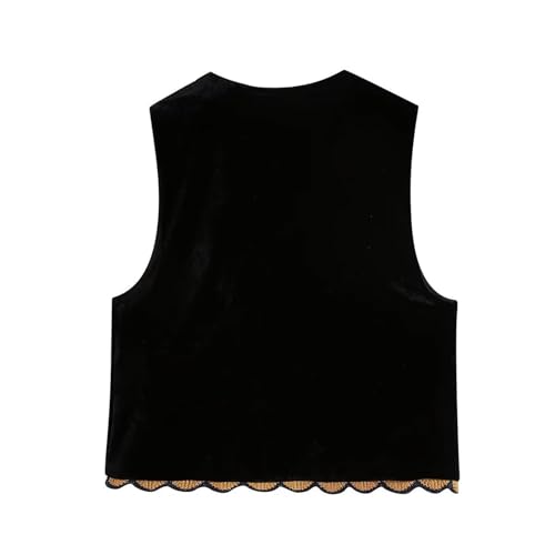 Image of Women Vintage Floral Embroidered Vest Y2K Sleeveless Open Front Cardigan Boho Linen Cropped Waistcoat