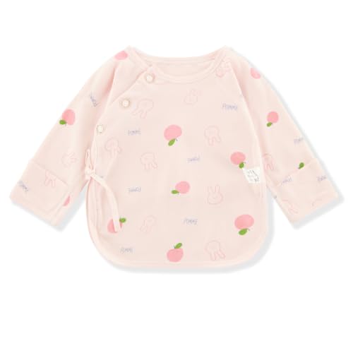 Image of POBIDOBY Side Snap Baby Shirt for Newborn Baby Boys&Girls, Purcotton Infant Tshirt for Autumn&Winter