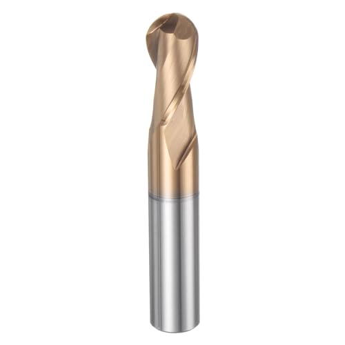 Image of HARFINGTON Ball Nose End Mill 2 Flute 0.47 inch Diameter 0.47 inch Shank Tungsten Carbide Spiral CNC Router Bits 0.95 inch Cutting Length Single End Ball Cutting Tool for Carving Engraving Grinding