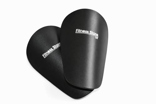 Image of Fitness Store UK - Mini Football Shin Pads for Shock Absorbing, Lightweight Football Training shin guards for adults, kids, boys or girls suitable for any contact sport. (Black, 12 X 8cm)