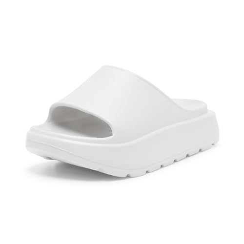 Alexis Leroy Unisex Antideslizante Pantuflas Interior Exterior Sandalias Bañera Jardín Piscina Pantuflas Suela Grueso Blanco 36/37 EU