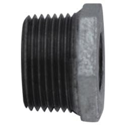 MIDLAND INDUSTRIES 64531 Reducer Hex Bushing, 2 in MPT x 1-1/2 in FPT, Iron, Galvanized