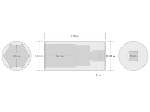 Image of TEKTON 1 /4 Inch Drive x 10 mm Deep 6-Point Impact Socket | SID03110