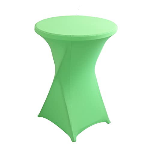 iEventStar Stretch Nappe Housse Lavable Nappe Mange Debout Ronde Protection pour Bar Table de Banquet de Mariage Table Cocktail Haute de Bistro (Vert Pomme,...
