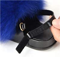 LVCOMEFF Girls Toddler Boy Real Fox Fur Sandals with Elastic Back Strap Flats Shoes Fluffy Fuzzy for Kid Child (hot Pink, Numeric_13)2