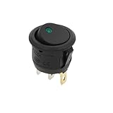 1PCS ON/Off Round Rocker Switch LED Illuminated Car Dashboard Boat Van 5-12V 220V / 6A 250V 10A 125V 2/3/4PIN 20MM(Dot-Green-Round,220 V)