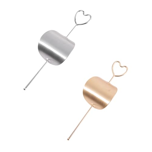 NOLITOY 2個 シンプルハートかんざし おだんご用のヘアネット 翡翠のヘアピン ポニーテール スティック ヘア ス ホルダー 尾の毛ツール アクセサリー ボビー ブライダル 爪 合金