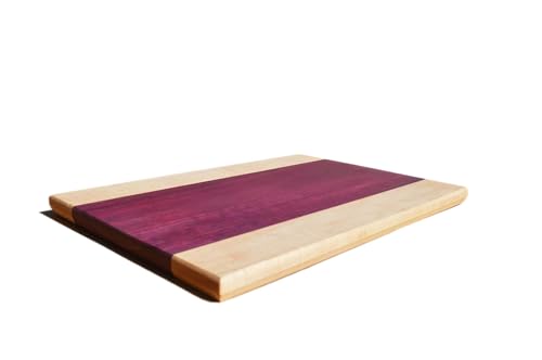 Tabla de cortar rectangular de madera Purple Heart y Maple miniatura 6