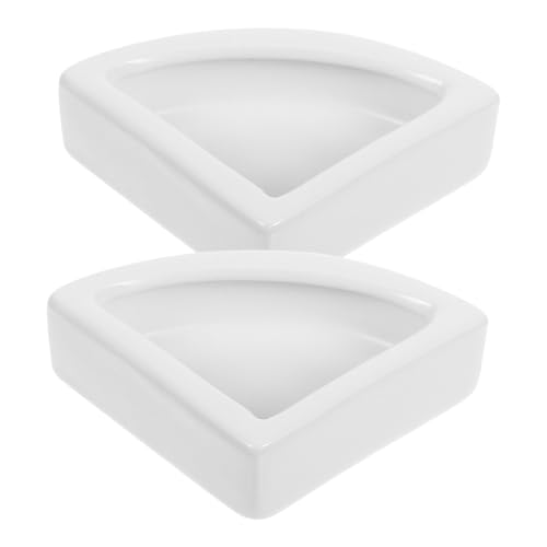 SEWOART 2Pcs Medium Triangle Reptile Feeding Bowl Thicken Lizard Food Water Dish for Pets Escape Design for Gecko Chameleon and Other Reptiles