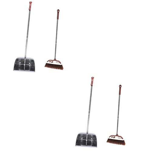 2 Sets Broom Dustpan Combination Household Broom and Dustpan Indoor Broom and Dust Long Handle Garbage Shovel Housewarming Dustpan for Office Dustpan for Home Decorative Broom