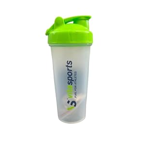 VitaSports Protein Shaker with Mixer Ball (600ml) – Leak Proof Screw Lid, Fitness Gym Workout Portable Drink Bottle for Men and Women