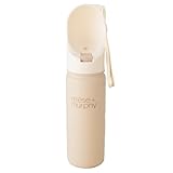 Reese+Murphy Dog Water Bottle - Stainless Steel Pet Water Bottle for Travel & Portable Dog Water Bottle - Water Bottle for Dogs on The Go 16.9 Oz, Cream