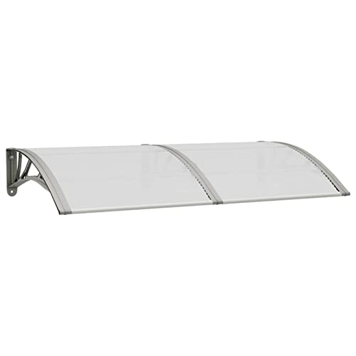 Tidyard Auvent de Porte Auvent Marquise D'entrée Abri Auvent Porte D'entrée Gris 150x80 cm Polycarbonate