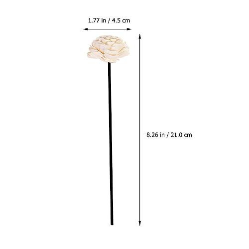 HOMSFOU 3 piezas flores secas de ratán artesanales miniatura 6