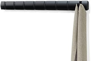 Umbra Flip(R) 8-Hook Wall Mounted Floating Coat Rack  Modern, Sleek, Space-Saving Coat Hanger with 8 Retractable Hooks to Hang Coats, Scarfs, Purses and More, Nickel