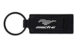 Ford Mustang Mach-E Logo UV Printed Black Vegan Leather & Metal Key Chain