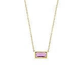 Hwgen&DoweLy H.D.L 18K Cubic Zirconia Necklace (16''), Exquisite Multi-faceted Cuts,Hypoallergenic,