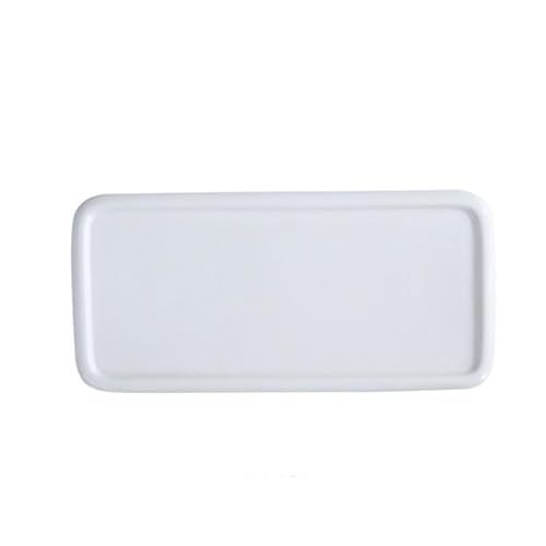 ZTCHSENZT Cafeteria Tray Pure White Rectangular Ceramic Flat Plate European Bread Tray Cake Tray Dessert Tray Sushi Sashimi Tray Hotel Display Tray Serving Trays,B-One Size