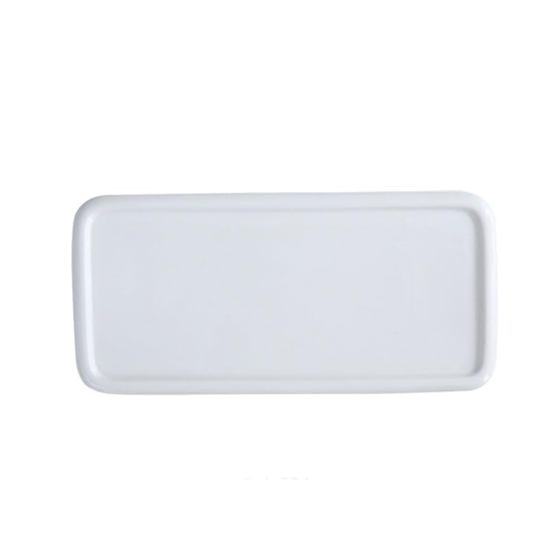 Bandejas Servir Comida platear Plana de cerámica Rectangular Blanco Puro, Bandeja Europea for Pan, for Pastel, Bandeja postres, for Sushi Sashimi, exhibición for Hotel Mesa Cama