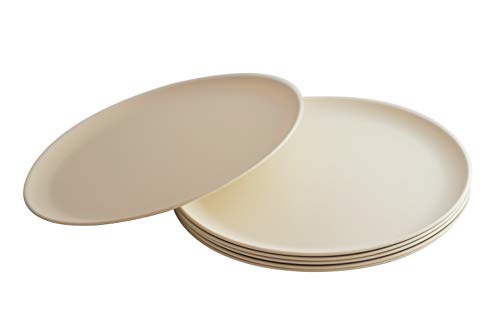 Natura Green- Bamboo Plates- Set of 6-10 inches (Ivory White)