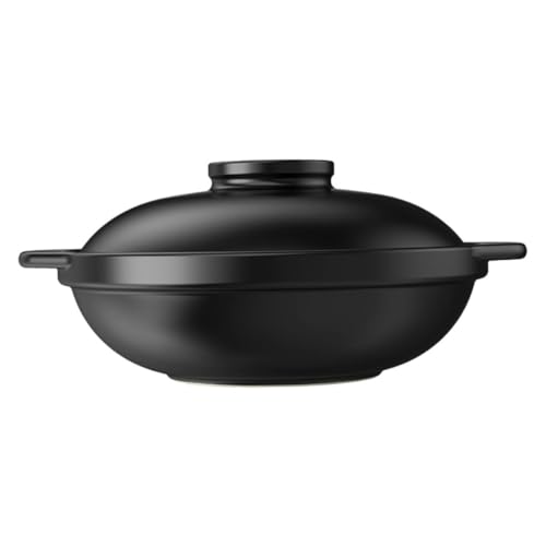 CIYODO Cazuela de Resistente al Calor para Personas Olla para Guisar y Cocinar Casa con Base Plana y Mango Grueso para Fácil Manejo Menaje de Cocina