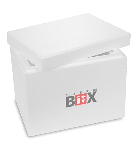 THERM BOX Styroporbox 13W Innen: 30x20x22cm Wand: 5cm Volumen: 13,2L Isolierbox Kühlbox Warmhaltebox Wiederverwendbar