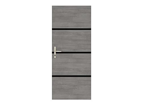 Nordlinger Kit de rénovation pour porte intérieure Décor gris agate 890515-4 feuilles de placage...