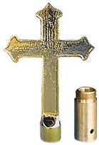 Eder Flag Fancy Cross Top Ornament 7-1/2 Inch with Ferrule Gold