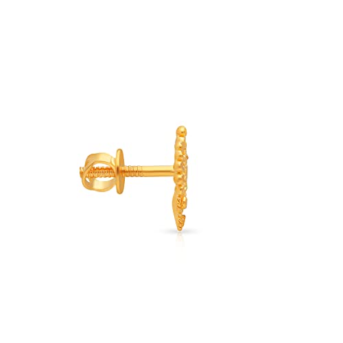 Malabar Gold & Diamonds 22k Yellow Gold Earrings for Women and Girls | 22 kt (916) BIS Hallmark Gold Stud Earrings for Birthday, Anniversary & Festive Gift - Image 4