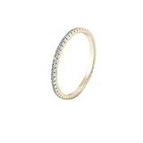 Skcess - Anillos de promesa de oro amarillo de 9 quilates para mujer, diseño de topacio azul claro para mujer, talla 10