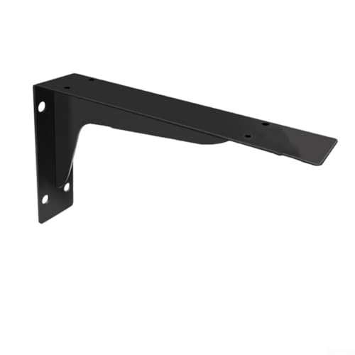 Besttoolifes Soporte de estante de pared resistente, soporte triangular de acero para estantes interiores y exteriores, encimeras y fregaderos, negro (dorado)