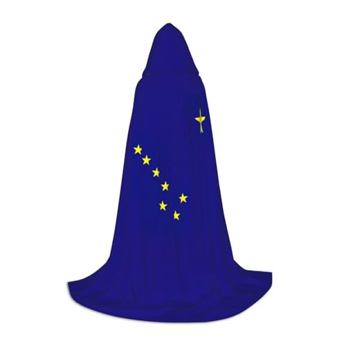 Cape à capuche drapeau Alaska pour soirée Halloween et fête Renaissance