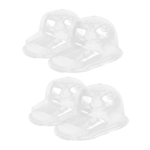 FRCOLOR 4個 野球帽収納ボックス 透明プラスチック製 防塵型崩れ防止キャップホルダー 店舗 家用ディスプレイラック